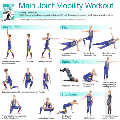 Mobility workout for feet, hips, spine, and shoulders