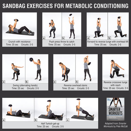 Sandbag exercises for metabolic conditioning